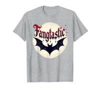 Fangtastic Halloween Chauve-Souris Gothique Typographie T-Shirt, Homme, Gris Chiné, 3XL