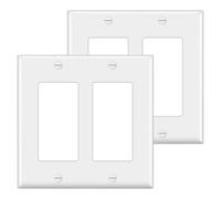 Fangxuee 10 Pièces, Plaque Murale Décorative, 2 Prises de Courant de Taille Standard pour Prises GFCI et USB, H4,53 Pouces X L4,57 Pouces, Blanc