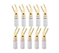 Fangxuee 10pcs Banana Connecteurs de Type Y/U Tire de Haut-Parleur Câble Audio Connecteur Plugs Banana Prise de Verrouillage Vis Fork Spade