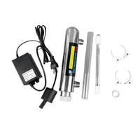 Fangxuee 12W Stérilisateur d'eau UV en Acier Inoxydable Lampe à Tube Ultraviolet Filtre de Désinfection pour Boisson Directe Aquarium Purificateur de Réservoir de Poissons Prise EU