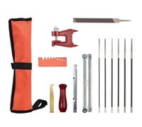 Fangxuee 14 Paquet X Kit de pour Tronçonneuse, Affûteur de Tronçonneuse avec Rondes pour Étau à Souche, Ensemble D'Outils D'Affûtage de Chaîne