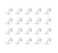 Fangxuee 20 Crochets à Six Griffes Rotatifs à 360 Degrés en Polypropylène Sans Perforation pour Spatule de Cuisine, Cuillère, Rangement Mural