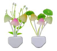 Fangxuee 2PCS Veilleuse à LED Champignon Lampe Murale avec Feuille de Lampe de Chambre Économie D'Énergie EU Plug