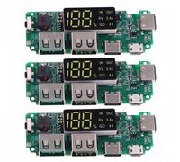 Fangxuee 3 Pièces Chargeur de Batterie au Lithium LED Double USB 5V 2.4A Type-C USB Mobile Power Bank 18650 Module de Charge Circuit