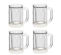 Fangxuee 4 Verres à Bière Gelés Double Paroi avec Gel, pour Une Utilisation à Accessoires de Bar, Cadeaux pour Les Amoureux de la Bière.