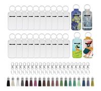 Fangxuee 60 Pièces de Porte-Baume à Lèvres Vierges par Sublimation, Porte-Clés en Néoprène en Vrac, Vierges de Sublimation à Faire Soi-Même