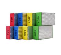 Fangxuee 8 Tampons de Polissage à Main Diamantés pour le Meulage Du Verre et des Carreaux de Céramique, Blocs de Ponçage et Polissage 60, 100, 200, 400