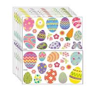 Fangxuee Autocollants de Fenêtre D'Oeufs Colorés de Pâques Fleurs de Papillon Carotte Stickers Muraux Statiques Nouvelle Décoration de Vitrine en Verre