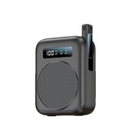 Fangxuee Bluetooth Vocal Amplificateur Microphone de Lavalier sans pour Le Microphone Black en Classe/Yoga/Conférence
