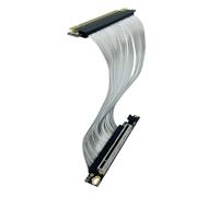 Fangxuee Câble D'Extension de Carte Graphique PCIe 5.0 X16 GPU PCI-E 5.0 Gen5 64 Go/S Câble Plaqué Argent Câble Montant à Angle Droit à 90° 15 cm