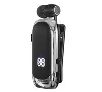 Fangxuee Casque Lavalier Business Bluetooth 5.4 K88, Autonomie en Conversation/Musique, 20 Heures, Affichage Numérique LED, Suppression du Bruit, Argent