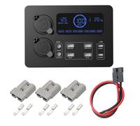 Fangxuee Centre Contrôle Portable avec Adaptateur Lumières LED Mini Boîtier d'alimentation avec Lumières LED 100 W pour Camping-Cars, Bateaux Boîtier d'alimentation D'Affichage 12 V B