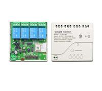 Fangxuee Commutateur Intelligent Tuya Zigbee AC/DC7-32V 4 Canaux avec Boîtier Ding Rail Fonctionne avec Home Assistant