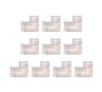 Fangxuee Connecteur de Bande Lumineuse LED COB 10pcs O4P-10-L Chapeau Sans Soudure Transparent avec Boucle en Cristal en L pour 10 mm 4pin