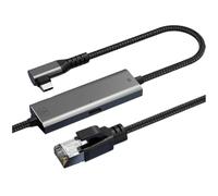 Fangxuee Convertisseur Ethernet Gigabit à Angle Droit à 90 Degrés 2500 Mbps 2,5 G de Type-C à RJ45 Adaptateur Gigabit de la Carte Réseau RJ45 1,2 M