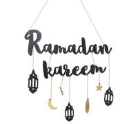 Fangxuee Décoration du Mois Sacré avec Une Guirlande de Lanternes en Forme de Lune et D'Étoile, Adaptée pour la Décoration en Bois à