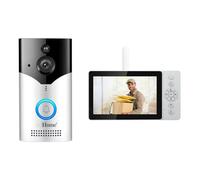 Fangxuee Écran SH054 5 Pouces, Sonnette Vidéo WiFi Sans 4MP, 1440p HD, Caméra de la Visionneuse de Porte à Grande Angle à 120 Degrés