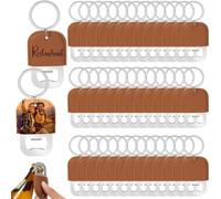 Fangxuee Ensemble-Cadeau de 36 Porte-Clés en Simili-Cuir avec Ouvre-Bouteille en Acier Inoxydable, Technique de Sublimation des Teintures