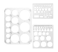 Fangxuee Ensemble de 3 Règles de Mesure en Plastique, Gabarits de Cercle Flexibles avec Formes Géométriques pour le Dessin à 6 Tailles