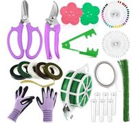 Fangxuee Ensemble D'Outils pour L'Arrangement Floral avec Enleveur D'Épines, Échenilloir, de Taille, de 22/26 Mm, Perche, Épingle à Corsage Perle.