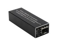 Fangxuee Fibre Switch Mini RPOE 1.25G Convertisseur de Support SFP Module D'Émetteur-Récepteur 5V Entrée DC Type-C 1 Emplacement SFP 1 Ethernet RJ45 avec Boîtier