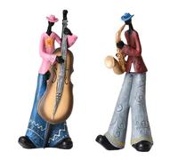 Fangxuee Figurines de Joueurs de Jazz pour Orchestre - Figurines Vintage de Musiciens en Résine
