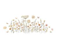 Fangxuee Grass Floral Wild Flower Boho Flower Wall Stickers Occureurs pour Nursery Girls Bedroom Enfants Room Wall Decoration