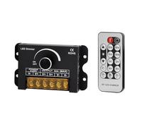 Fangxuee Interrupteur Variateur LED 12 V avec Télécommande et Fonction Minuterie, Boîtier en Aluminium DC 5-24 V 40 A, Contrôleur de Gradation PWM