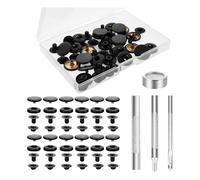 Fangxuee Kit de 12 Boutons-Pression de 15 mm pour Boutons-Pression en Cuir avec 4 Outils de Réglage Kit de Rivets en Cuir pour Vêtements