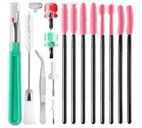 Fangxuee Kit de Nettoyage de Machine 16 Pcs Kit de Machine à Coudre Incluant Les Ripateurs à Main de Poche Pinceau Incurvé à Double Brosse à Tête