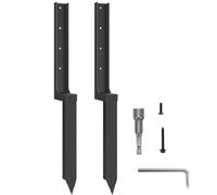 Fangxuee Kit de Réparation de Poteau de Clôture en Bois avec Ancre et Pointe de Terre pour Réparer 2 Unitées