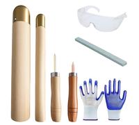 Fangxuee Kit de Tasse avec un Marteau en Cuivre Outils de Fabrication D'Obsidienne Complète pour les Débutants Outils de Broyage Extérieur