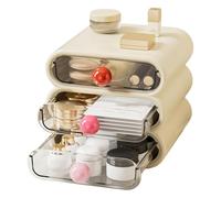 Fangxuee La Coiffeuse Compacte Peut Stocker Une Étagère Cosmétique Petite Boîte de Rangement en Plastique Blanc