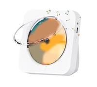 Fangxuee Lecteur CD Portable -718 Bluetooth, Double Haut-Parleurs, Radio FM, USB, Mode Casque, Son Stéréo Blanc, Prise EU