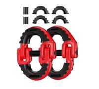 Fangxuee Maillon de Connexion de Chaîne de Sécurité, Lien D'Accouplement Hammerlock D'Attelage de Remorquage 1/2 Pouce, Lot de 2 Connecteurs de Chaîne de Remorquage en Acier Allié G80 Rouge