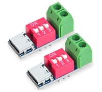 Fangxuee Module de Carte de Déclenchement USB-C PD PD/QC Decoy Charge USB Type-C Vers Chargeur Haute Vitesse 12 V Boost de Puissance de Sortie 2 Pièces