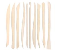 Fangxuee Outils de Sculpture en Argile en Bois 50 Pcs 6,2 "Outils de Modélisation en Argile à Double Fin Lisse, Sculpture D'Outil D'Argiles en Polymère