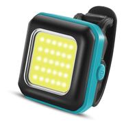 Fangxuee Phare de Vélo de Montagne pour la Nuit, Lumière, Rechargeable par USB, Ultra Lumineuse, Lampe de Poche Blanche et Bleue avec Feu Arrière Avertisseur.