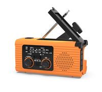 Fangxuee Radio d'urgence à Énergie Solaire Multifonction avec Une Palette AM/FM Éclairage de Manifestation à la Main Prévention de la Catastrophe Orange