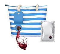 Fangxuee Sac Fourre-Tout pour Vin, Sac Isotherme pour Vin de Plage, Sac à Main pour Cadeau de Voyage, Porte-Vin Isotherme Étanche avec Bec Verseur Caché