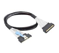 Fangxuee Slimline SAS MCIO 5.0 124p 16x 16i Câble D'Extension Masculin à MCIO 5.0 124p SFF-8654 Cordon de Transfert de Données 0,5 M