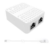 Fangxuee Splateur de Câble Ethernet 1 sur 2 Séparateur de Câble Internet 1 à 2 1000 Mbps Gigabit Networking Splitter Haute Vitesses Blanches
