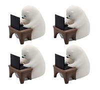 Fangxuee Statue d'ours Collection d'ours de Codage Informatique Ornements de Bureau Ours Écrivant du Code Décoration Miniature Maison Lieu de Travail Cadeau