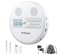 Fangxuee Stéréo Haut-Parleur USB Discman CD Player Bluetooth Multifonctionnel, Écouteur FM, Machine d'apprentissage Répéteur Blanc
