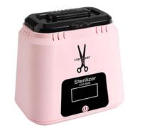 Fangxuee Stériliseur D'Outils à Ongles Roses avec Perles en Verre, Haute Température, Portable pour en Métal Salon (Bouchon de L'UE)