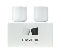 Fangxuee Tasse à Café Espresso, Latte, Lait & Cold Brew Design Épaissi, Idéal pour la Cuisine Blanc