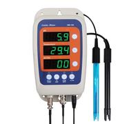 Fangxuee Testeur de Qualité de L'Eau 4 en 1 Temp TDS EC PH Mètre Moniteur de Conductivité Numérique pour Piscine Prise EU