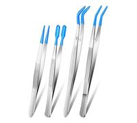Fangxuee Tiptes de 4 Pièces Réglées avec des Pointes en Caoutchouc, en Revanche en PVC, à Pointe Droite/Plate/Longue Pincette