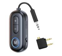 Fangxuee Transmetteur Récepteur Audio Bluetooth 5.4 3,5 mm AUX HiFi Adaptateur Stéréo avec Microphone pour Voiture, Avion, TV, PC, Haut-Parleur Noir