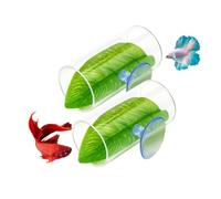 Fangxuee Tunnel en Tube Acrylique pour Poissons Combattants, Imitant Une Feuille, pour Simuler Un Espace de Frai pour Les Poissons Combattants.